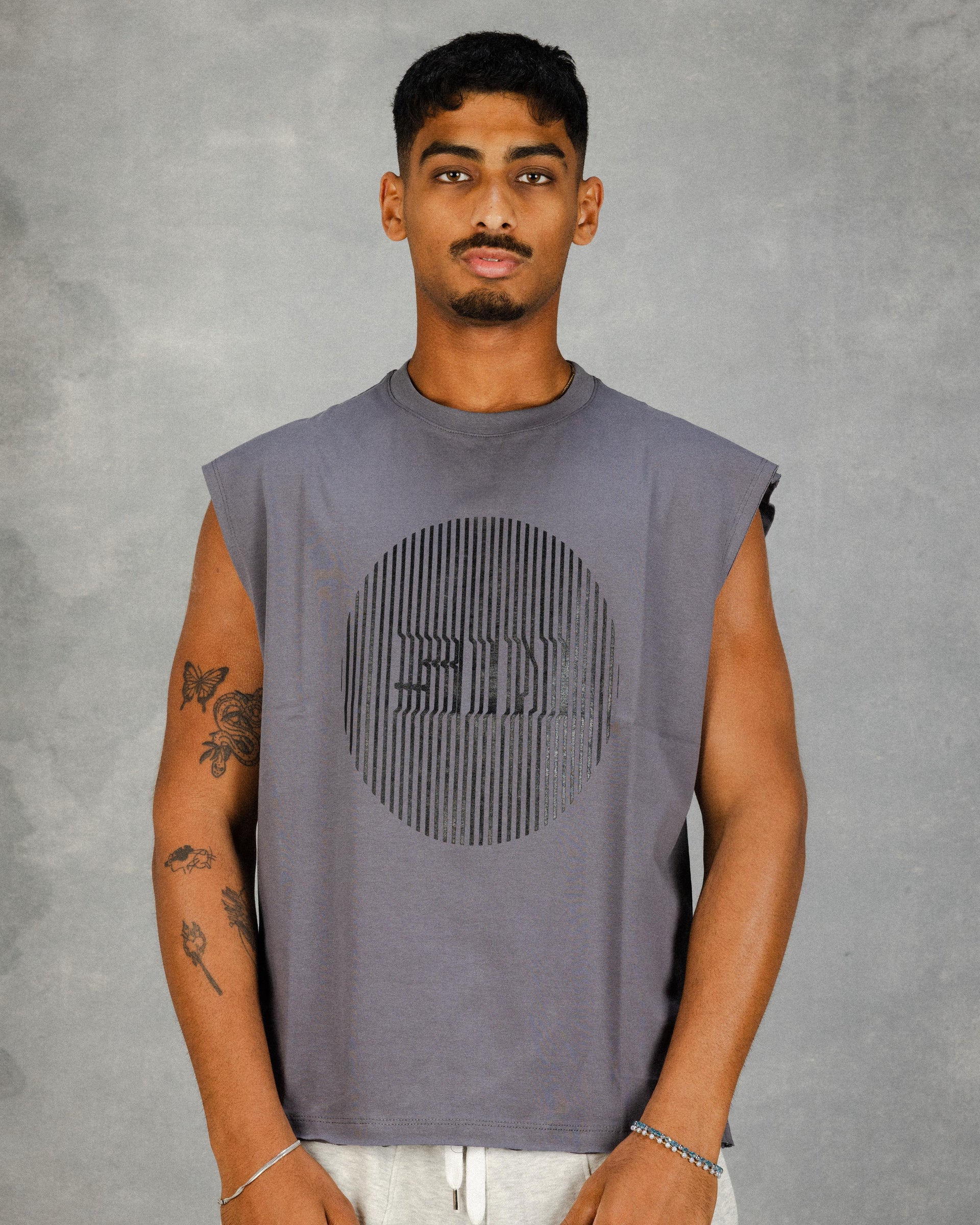 “SINSTRIPED” Charcoal Tank Top