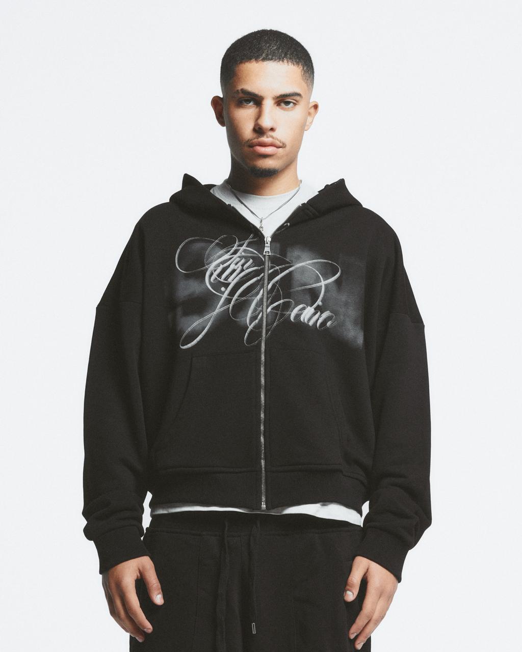 SIN Signature Zip Up in Black